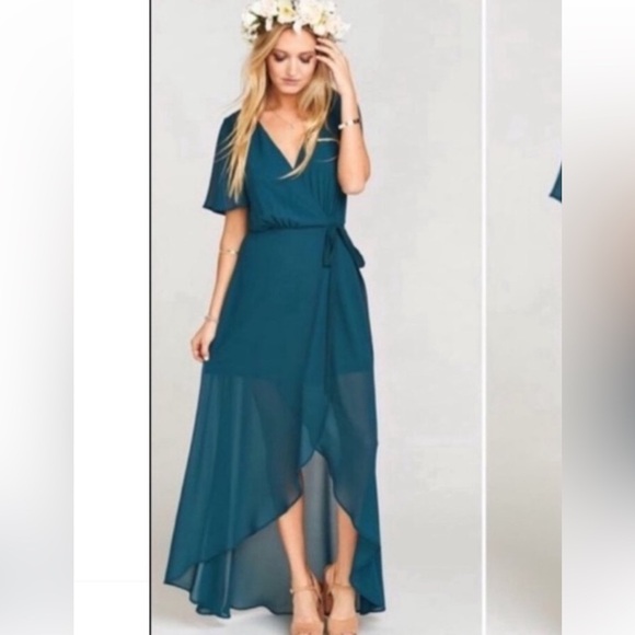 Show Me Your Mumu Sophia Wrap High Low Chiffon Dress - Picture 3 of 9